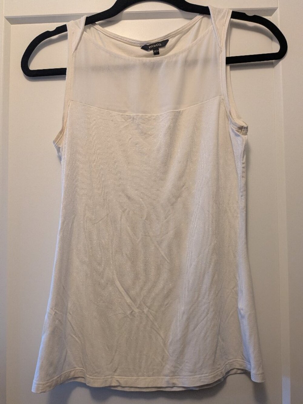Two RW and Co tank tops with shear décolletage (1 white and 1 black) - size XS